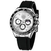 Недорогие Кварцевые часы-Кварцевые часы OLEV для мужчин спортивные наручные часы светящиеся хронографы с календарем многофункциональные водонепроницаемые с силиконовым браслетом