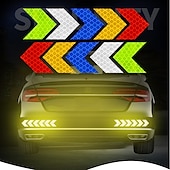 abordables Decoración y protección de la carrocería-10 unidades/juego de pegatinas autoadhesivas de colores surtidos para coche, cinta de señal de flecha reflectante autoadhesiva