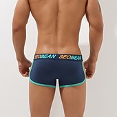 ieftine Lenjerie Comfortabilă de Bărbați-Bărbați 1 Bucată Boxeri Lenjerie de corp Imprimeu Spandex Amestec poliester / bumbac Lavabil Comfortabil Bloc Culoare Scrisă Talie Joasă Negru Alb