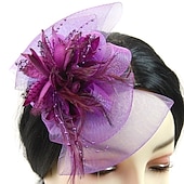 preiswerte Faszinator-Fascinator Hüte Kopfbedeckung Netz Teeparty Pferderennen Ladies Day Melbourne Cup Handgemacht mit floralem Kopfschmuck Kopfbedeckung Kleid zum Beeindrucken Renntag Kleid