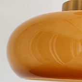 baratos Simplicidade Luminárias de Teto-luzes de teto vintage, lustre de vidro retrô, lustre de montagem embutida, jantar lustre de latão exclusivo