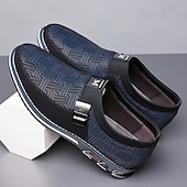ieftine Saboți și Mocasini Bărbați-mocasini casual pentru bărbați – pantofi respirabili cu model negru și gri, cu cataramă metalică, confortabili și ușori pentru purtarea de zi cu zi