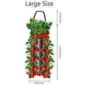 abordables accesorios para el cuidado de las plantas-bolsa de cultivo de fresa colgante, bolsa de cultivo de fresa con 8 agujeros para tomate de fresa y pimiento bolsa de cultivo de tomate al revés, bolsa de cultivo de verduras, suministros de jardinería