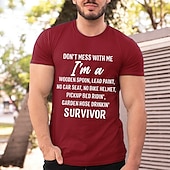 preiswerte Herren -Grafik -T -Shirt-Herren Buchstabe Grafikdrucke T Shirt Grafischen T-Shirt Baumwolle Kurze Ärmel Grafik Hemd Schwarz Wein Marinenblau Bequemes T-Shirt Urlaub Straße Modedesigner-Kleidung