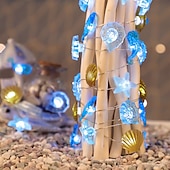 お買い得  電池式-マリンテーマストリングライト 3m 30led キノコミツバチ 銅線 フェアリーストリングライト ホリデーシーサイドパーティーの装飾ライト バッテリー駆動 クリスマス 誕生日 結婚式 ガーデン アウトドア キャンプ 家族 パーティー dec