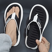 cheap Casual Sandals-Men&#039;s Slippers &amp; Flip-Flops Flat Sandals Flip-Flops Walking Casual Beach Daily EVA Breathable Black Blue Khaki Summer