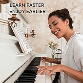 cheap Musical Instruments-Piano Notes Guide For Beginner Removable Piano Keyboard Note Labels For Learning 88-Key Full Size Made Of Silicone No Need Stickers Reusable For Kids Student