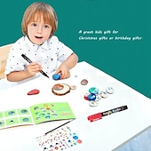 billiga påsk-12/24/36 färger akrylfärgspennor pensel märkpenna för stenmålning sten keramiskt glas trä canvas gör-det-själv-konst gör tillbehör perfekt för påskdekoration perfekt för påskdekoration