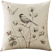 billige blomster- og plantestil-blomst fugl sommerfugl dobbel side putetrekk 4 stk mykt dekorativt putetrekk for soverom stue sofa sofa stol maskinvaskbar