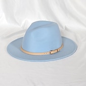 billige Partyhatter-Hatter Ull / Acryl Fedora Formell Bryllup cocktail Royal Astcot Enkel Med Ren Farge Hodeplagg Hodeplagg