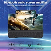 abordables Supports de téléphone-4 in1 bluetooth 5.0 loupe d&#039;écran de téléphone portable agrandisseur 3d 12 pouces support de loupe support de bureau support pour téléphone