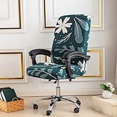 abordables Housse de fauteuil de bureau-Housse de chaise d&#039;ordinateur, housse de chaise de bureau extensible housse de siège de jeu rotative douce durable lavable