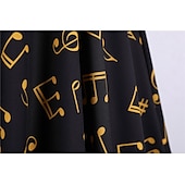 ieftine Rochii-Retro / vintage 1950 Rochie de epoca Rochie leagăn Rochie Flare Note muzicale Pentru femei Carnaval Mascaradă Casul / Zilnic Petrecerea Burlăcițelor Adulți Rochie Rochii de acasă