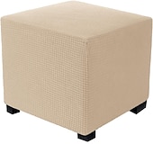 cheap Ottoman Cover-Stretch Ottoman Cover Square Ottoman Slipcovers Rectangular Foldable Storage Stool Cover Bench Cover Furniture Protector Soft Slipcover with Elastic Bottom