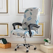abordables Housse de fauteuil de bureau-Housse de chaise d&#039;ordinateur, housse de chaise de bureau extensible housse de siège de jeu rotative douce durable lavable
