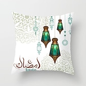 billiga Kuddfodral för semester-ramadan kareem kuddfodral eid mubarak 1 st mjukt dekorativt fyrkantigt kuddfodral örngott för sovrum vardagsrum soffa soffstol maskintvättbar