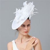 halpa Juhlahatut-fascinators sinamay Muodollinen Kentucky Derby Hevoskilpailu Naisten päivä cocktail Tyylikäs Morsius Kanssa Sulilla Päähine Päähineet