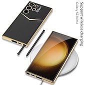 levne Pouzdra pro Samsung-telefon Carcasă Pro Samsung Galaxy S25 S24 Ultra Plus S23 Zadní kryt Držák na tužky Galvanizované Ochrana celého těla Jednobarevné PC PU kůže
