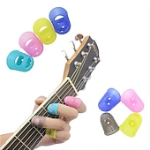 abordables Instrumentos musicales-10 unids/set dedal para dedos, guantes de silicona antiquemaduras para tocar la guitarra, protección para los dedos, guante artesanal diy, herramienta de cocina para coser