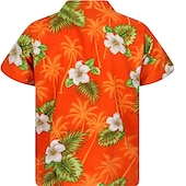 economico Stampa Floreale-Per uomo Floreale Pop art Fiori tropicali Camicia Camicia estiva Maglietta informale Manica corta Camicia Collo ripiegabile Di tendenza Streetwear Essenziale Informale Giornaliero Hawaiano Rosa Rosso