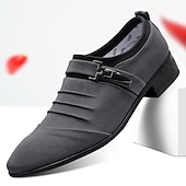 Χαμηλού Κόστους Μπαλαρίνες-ανδρικά επίσημα παπούτσια με μεταλλική αγκράφα - κομψά slip-on loafers σε μπλε ναυτικό για γάμους και επαγγελματικές ενδυμασίες