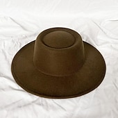 baratos Chapéu de Festa-Chapéus de lã acrílico fedora kentucky derby chapéu formal coquetel de casamento royal astcot simples com cor pura headpiece
