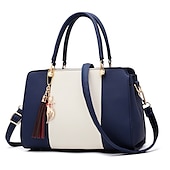 economico Borsette e borse tote-borsa a mano colorblock alla moda da donna con ciondolo a forma di gatto, perfetta per l&#039;uso quotidiano e le uscite informali