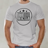 billige t-skjorter i plussstørrelse for menn-Herre Store størrelser Big Tall T skjorte T-skjorter Crewneck Svart Hvit Navyblå Kort Erme utendørs Ut på byen Trykt mønster Bokstaver Klær Bomullsblanding Gatemote Stilfull Fritid