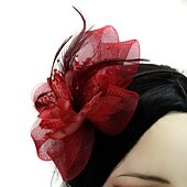 economico Fascinator-Fascinatori  Cappelli  Fasce per capelli in tulle  piume  rete con 1 pezzo Matrimonio  Occasione speciale  Copricapo per tea party per un&#039;ottima impressione Fascinatori del Derby Giornata di corsa