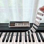 cheap Musical Instruments-Piano Notes Guide For Beginner Removable Piano Keyboard Note Labels For Learning 88-Key Full Size Made Of Silicone No Need Stickers Reusable For Kids Student