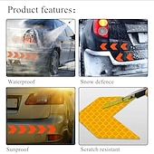 abordables Decoración y protección de la carrocería-10 unidades/juego de pegatinas autoadhesivas de colores surtidos para coche, cinta de señal de flecha reflectante autoadhesiva