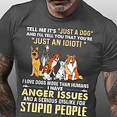 cheap Men&#039;s Graphic T Shirt-Men&#039;s Animal Dog Letter Graphic Prints T Shirt Graphic Tee Cotton Short Sleeves Graphic Shirt Wine Black Red Comfortable Tee Vacation Street Fashion Designer Clothing