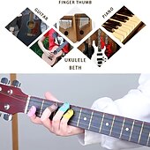 abordables Instrumentos musicales-10 unids/set dedal para dedos, guantes de silicona antiquemaduras para tocar la guitarra, protección para los dedos, guante artesanal diy, herramienta de cocina para coser