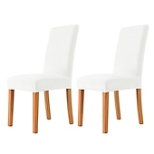 cheap Dining Chair Cover-2 Pcs Dining Chair Cover Burgundy Velvet Stretch Chair Seat Slipcover Spandex with Elastic Bottom Protector for Dining Room Wedding Ceremony Durable Washable