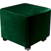 baratos Capa de otomano-Capa otomana elástica capa otomana quadrada de veludo retangular dobrável capa de banco de armazenamento capa de banco protetor de móveis capa macia com fundo elástico