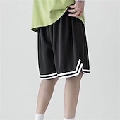 Χαμηλού Κόστους Casual σορτς-Ανδρικά Active Shorts Σορτς μπάσκετ Casual σορτς Τσέπη Κορδόνι Ελαστική μέση Σκέτο Άνεση Moale Causal Καθημερινά Αργίες Αθλήματα Μοντέρνα Μαύρο Λευκό