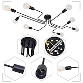 お買い得  シーリングライト調光可能タイプ-フリーフォーム diy 半埋め込みシーリングランプ 4-8 ランプ e26/e27 インダストリアルスタイルのシャンデリア ブラックとゴールド 中世のシャンデリア 寝室 ダイニングルーム リビングルーム ac110v ac220v
