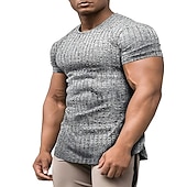 Men's T Shirt Cool Shirt Short Sleeves Crew Neck Summer Striped Designer Basic Modern Contemporary Vacation Street Going out Black White Wine Top Tee for Men 12