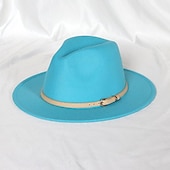 billige Partyhatter-Hatter Ull / Acryl Fedora Formell Bryllup cocktail Royal Astcot Enkel Med Ren Farge Hodeplagg Hodeplagg