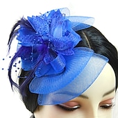 preiswerte Faszinator-Fascinator Hüte Kopfbedeckung Netz Teeparty Pferderennen Ladies Day Melbourne Cup Handgemacht mit floralem Kopfschmuck Kopfbedeckung Kleid zum Beeindrucken Renntag Kleid