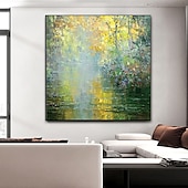 economico Quadri paesaggistici-Hang-Dipinto ad olio Dipinta a mano Quadrato Astratto Moderno Include interno della montatura