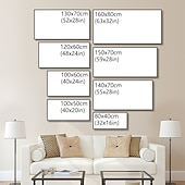 cheap Landscape Paintings-Oil Painting Hand Painted Horizontal Panoramic Abstract Modern Rolled Canvas (No Frame)