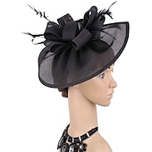 halpa Juhlahatut-fascinators Tekopellava Kentucky Derby Hevoskilpailu cocktail Royal Astcot Tyylikäs Retro Kanssa Sulilla Ruseteilla Päähine Päähineet