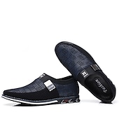 ieftine Saboți și Mocasini Bărbați-mocasini casual pentru bărbați – pantofi respirabili cu model negru și gri, cu cataramă metalică, confortabili și ușori pentru purtarea de zi cu zi