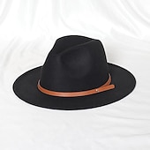 baratos Chapéu de Festa-Chapéus Lã / Acrílico Chapéu Fedora Formal Casamento coquetel Royal Astcot Simples Clássico Com Cor Pura Capacete Chapéu
