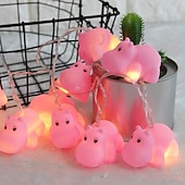 cheap USB String Lights-Cute Yellow Duck Sheep Hippo Animal Shaped LED Fairy String Lights 1.5M 10LEDs Indoor Outdoor Christmas Wedding Birthday Party Garden Children&#039;s Room Decoration