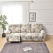 economico Poltrone reclinabili e poltrone wingback-Copridivano reclinabile elasticizzato, copridivano a 3 posti, copridivano reclinabile floreale con elastico, protezione antigraffio per mobili per bambini, animali domestici, cani, gatti