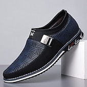 ieftine Saboți și Mocasini Bărbați-mocasini casual pentru bărbați – pantofi respirabili cu model negru și gri, cu cataramă metalică, confortabili și ușori pentru purtarea de zi cu zi