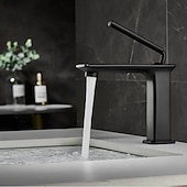 cheap Classical-Basin Sink Mixer Faucet Brass, Tall/Short Bathroom Tap Single Handle One Hole Deck Mounted with Cold Hot Hose Bath Taps Vessel Water Tap