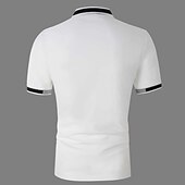 preiswerte Klassisches Poloshirt für Herren-Herren Poloshirt Golfhemd Strasse Casual Klassisch Kurzarm Modisch Basic Farbblock Taste Sommer Regular Fit Grasgrün Hellhimmelblau Schwarz Weiß Rosa Perlenrosa Poloshirt
